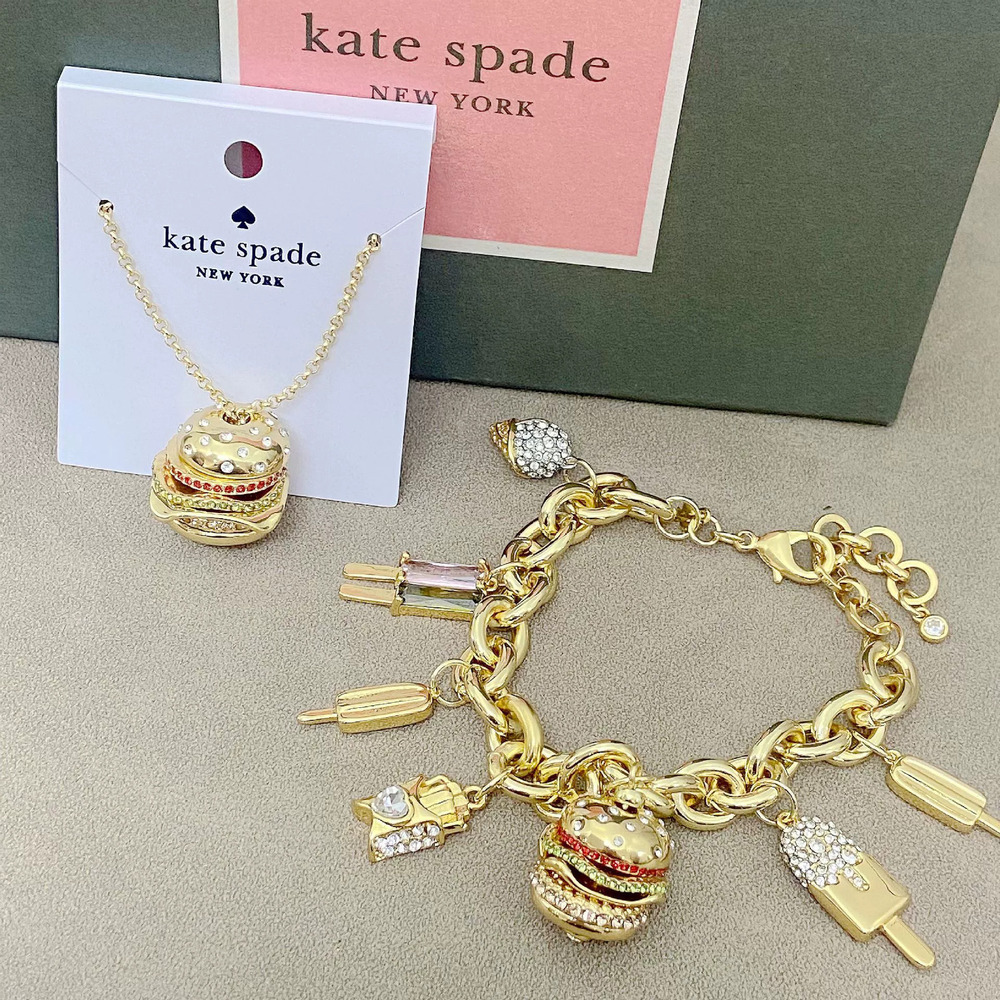 kate spade Hamburger Fries Bracelet Necklace Set